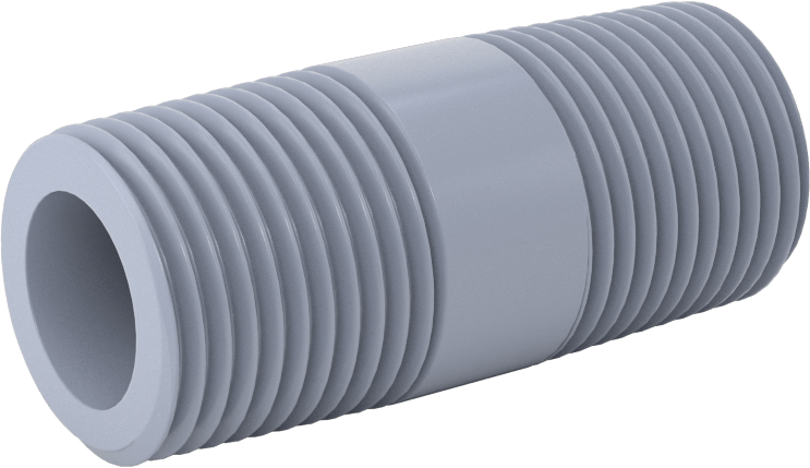 Sıcak Su için CPVC Boru, Her İki Ucu Dişli, 1/2 NPT, 2" Uzunluk