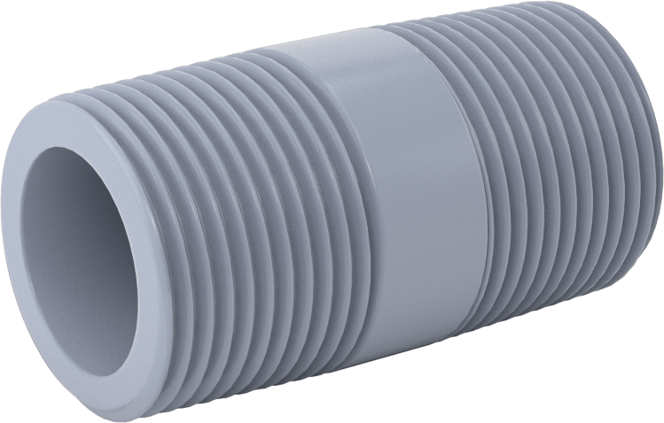 Sıcak Su için CPVC Boru, Her İki Ucu Dişli, 3/4 NPT, 2" Uzunluk