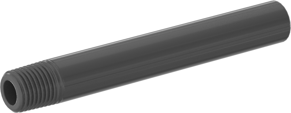 Sıcak Su için CPVC Boru, Bir Ucu Dişli, 1/4 NPT, 4" Uzunluk