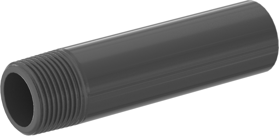 Sıcak Su için CPVC Boru, Bir Ucu Dişli, 3/4 NPT, 4" Uzunluk