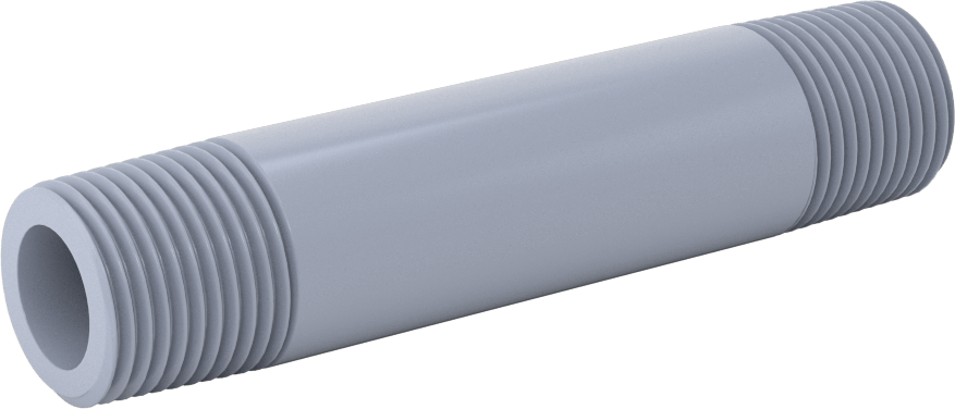 Kalın Cidarlı CPVC Boru, 1/2 NPT Uçlar, 4" Uzunluk