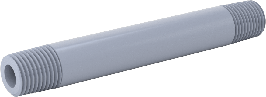 Sıcak Su için CPVC Boru, Her İki Ucu Dişli, 1/4 NPT, 4" Uzunluk