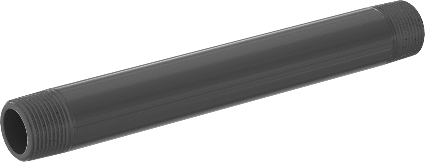 Sıcak Su için CPVC Boru, Her İki Ucu Dişli, 3/4 NPT, 8" Uzunluk