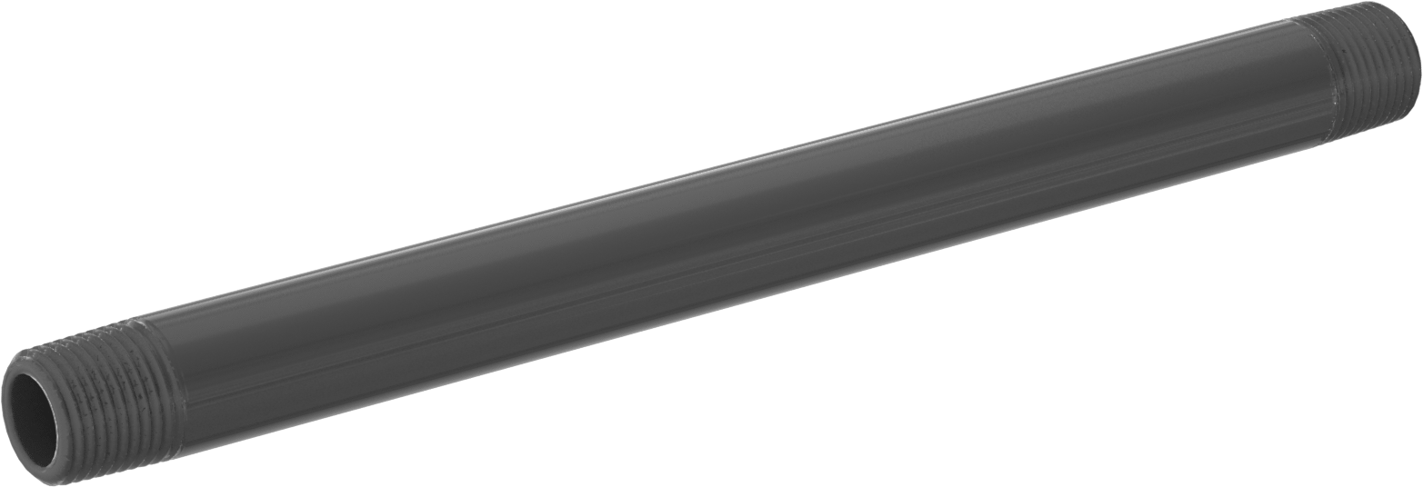Sıcak Su için CPVC Boru, Her İki Ucu Dişli, 1/2 NPT, 10" Uzunluk