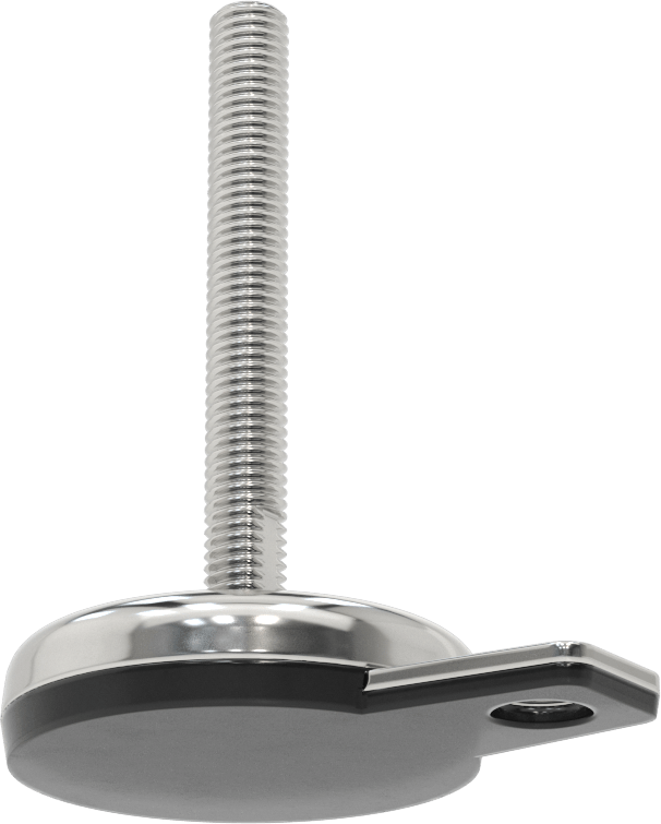 Buna-N Yastıklı 316 Paslanmaz Çelik Sabit Düzleştirme Montaj Parçası, Döner, 4“ Uzunlukta 1/2”-13 Saplama, 1 Ofset Delik, 2700 lbs. Kapasite