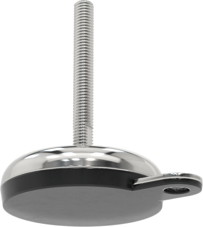 Buna-N Yastıklı 316 Paslanmaz Çelik Sabit Düzleştirme Montaj Parçası, Döner, 4“ Uzunlukta 1/2”-13 Saplama, 1 Ofset Delik, 3150 lbs. Kapasite
