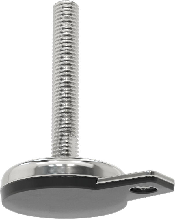 Buna-N Yastıklı 316 Paslanmaz Çelik Sabit Düzleştirme Montaj Parçası, Döner, 4“ Uzunlukta 5/8”-11 Saplama, 1 Ofset Delik, 2700 lbs. Kapasite