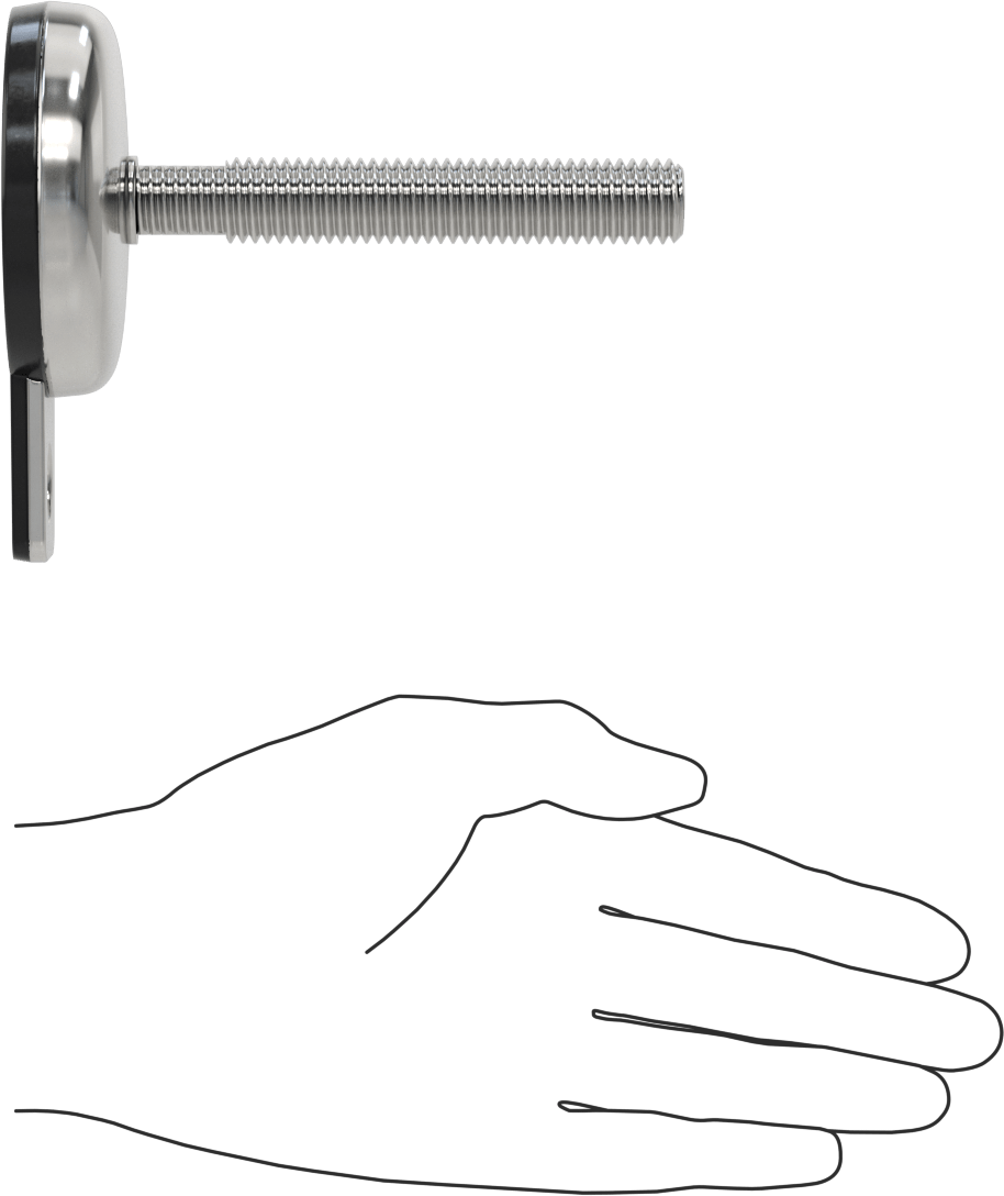 Buna-N Yastıklı 316 Paslanmaz Çelik Sabit Düzleştirme Montaj Parçası, Döner, 4“ Uzunlukta 5/8”-11 Saplama, 1 Ofset Delik, 2700 lbs. Kapasite