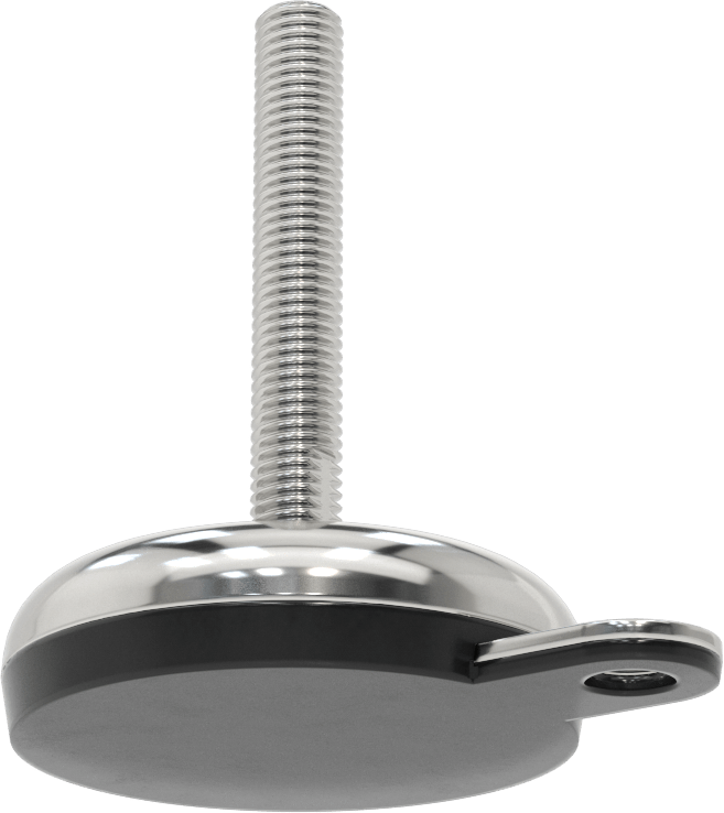 Buna-N Yastıklı 316 Paslanmaz Çelik Sabit Düzleştirme Montaj Parçası, Döner, 4“ Uzunlukta 5/8”-11 Saplama, 1 Ofset Delik, 3150 lbs. Kapasite