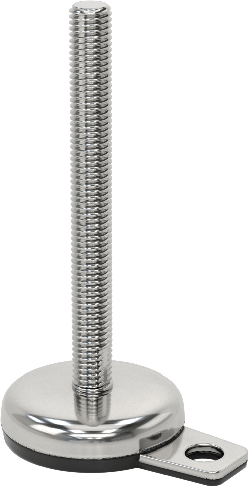 Buna-N Yastıklı 316 Paslanmaz Çelik Sabit Düzleştirme Montaj Parçası, Döner, 6“ Uzunluk, 5/8”-11 Saplama, 1 Ofset Delik, 2700 lbs. Kapasite