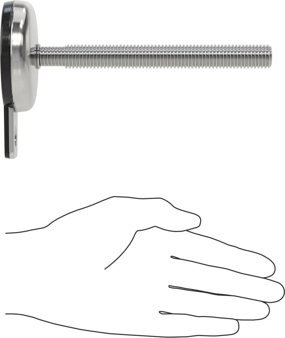 Buna-N Yastıklı 316 Paslanmaz Çelik Sabit Düzleştirme Montaj Parçası, Döner, 6“ Uzunluk, 5/8”-11 Saplama, 1 Ofset Delik, 2700 lbs. Kapasite