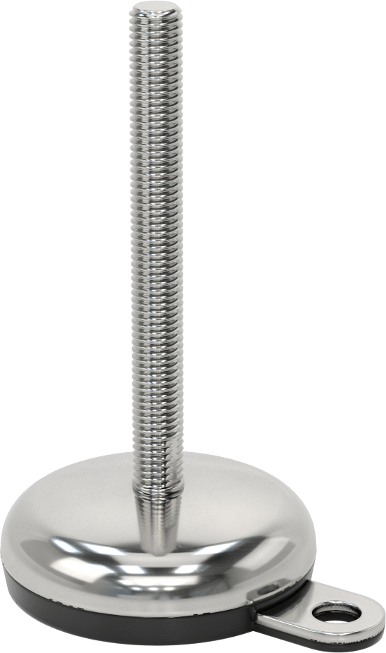 Buna-N Yastıklı 316 Paslanmaz Çelik Sabit Düzleştirme Montaj Parçası, Döner, 6“ Uzunluk, 5/8”-11 Saplama, 1 Ofset Delik, 3150 lbs. Kapasite