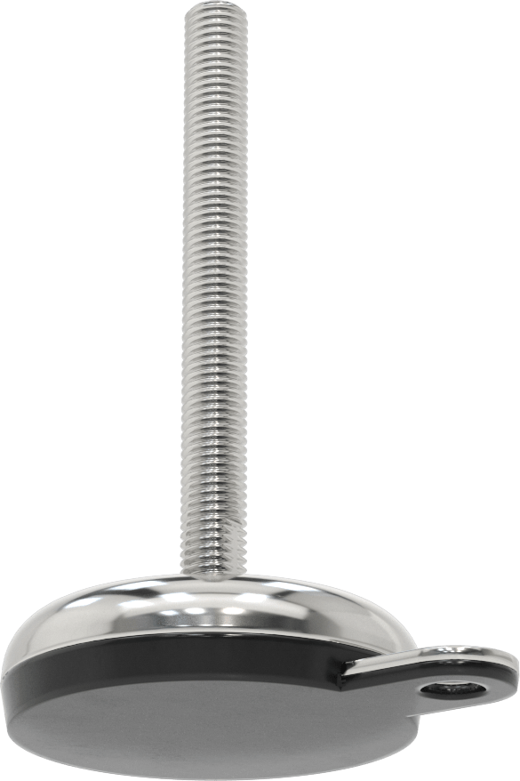 Buna-N Yastıklı 316 Paslanmaz Çelik Sabit Düzleştirme Montaj Parçası, Döner, 6“ Uzunluk, 5/8”-11 Saplama, 1 Ofset Delik, 3150 lbs. Kapasite