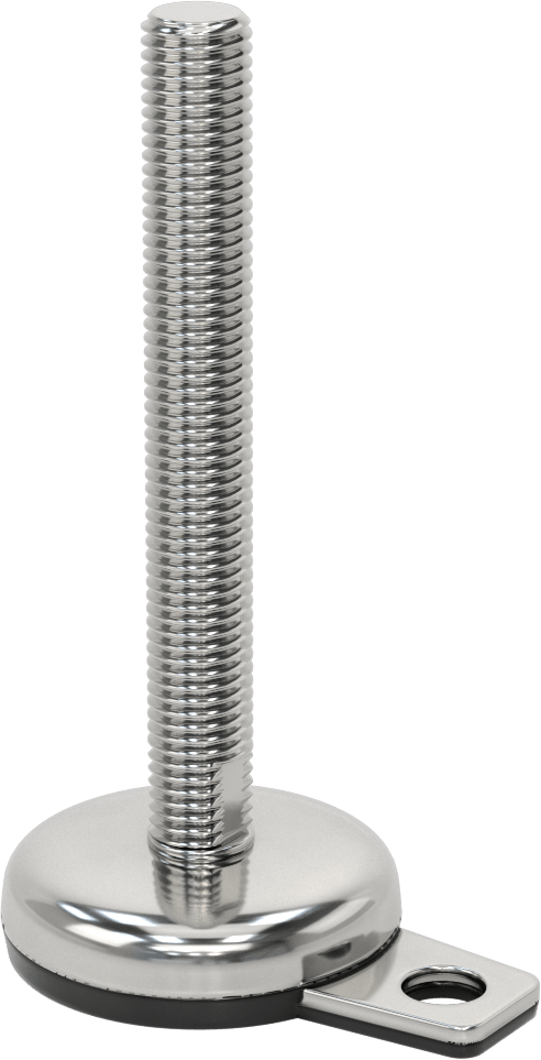 Buna-N Yastıklı 316 Paslanmaz Çelik Sabit Düzleştirme Montaj Parçası, Döner, 6“ Uzunluk 3/4”-10 Saplama, 1 Ofset Delik, 2700 lbs. Kapasite