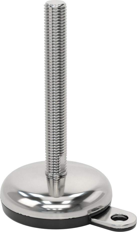 Buna-N Yastıklı 316 Paslanmaz Çelik Sabit Düzleştirme Montaj Parçası, Döner, 6“ Uzunluk 3/4”-10 Saplama, 1 Ofset Delik, 3150 lbs. Kapasite