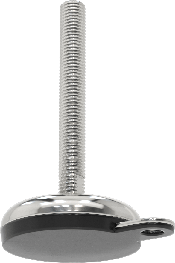 Buna-N Yastıklı 316 Paslanmaz Çelik Sabit Düzleştirme Montaj Parçası, Döner, 6“ Uzunluk 3/4”-10 Saplama, 1 Ofset Delik, 3150 lbs. Kapasite