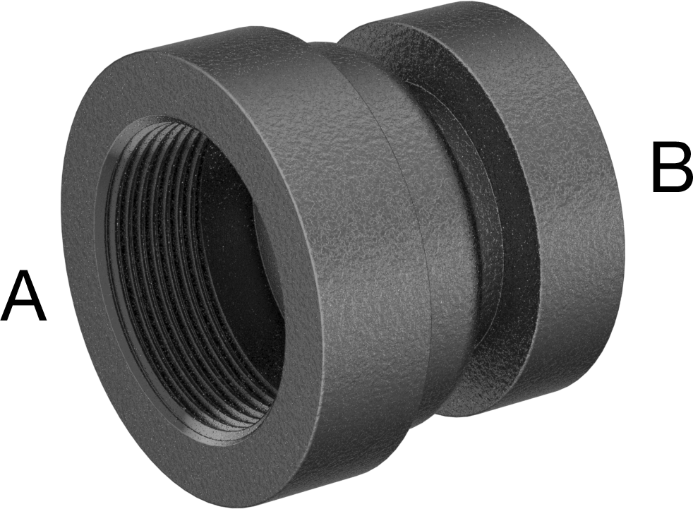 FM Onaylı Düşük Basınçlı Demir Boru Bağlantı Parçası, Düz Redüktör, 1-1/2 x 1 NPT Dişi