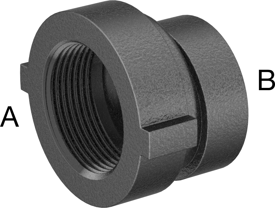 FM Onaylı Düşük Basınçlı Demir Boru Bağlantı Parçası, Ofset Düz Redüktör, 1-1/4 x 1 NPT Dişi