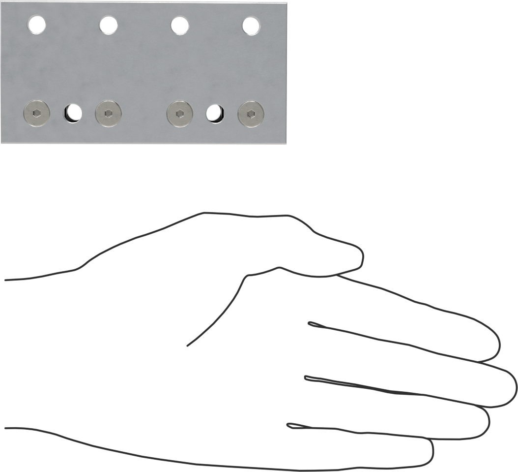 T-Yivli Çerçeve, 25 mm Yüksek Ray için Standart Rulman, 1 Flanş, 100 mm Uzunluk, Gümüş