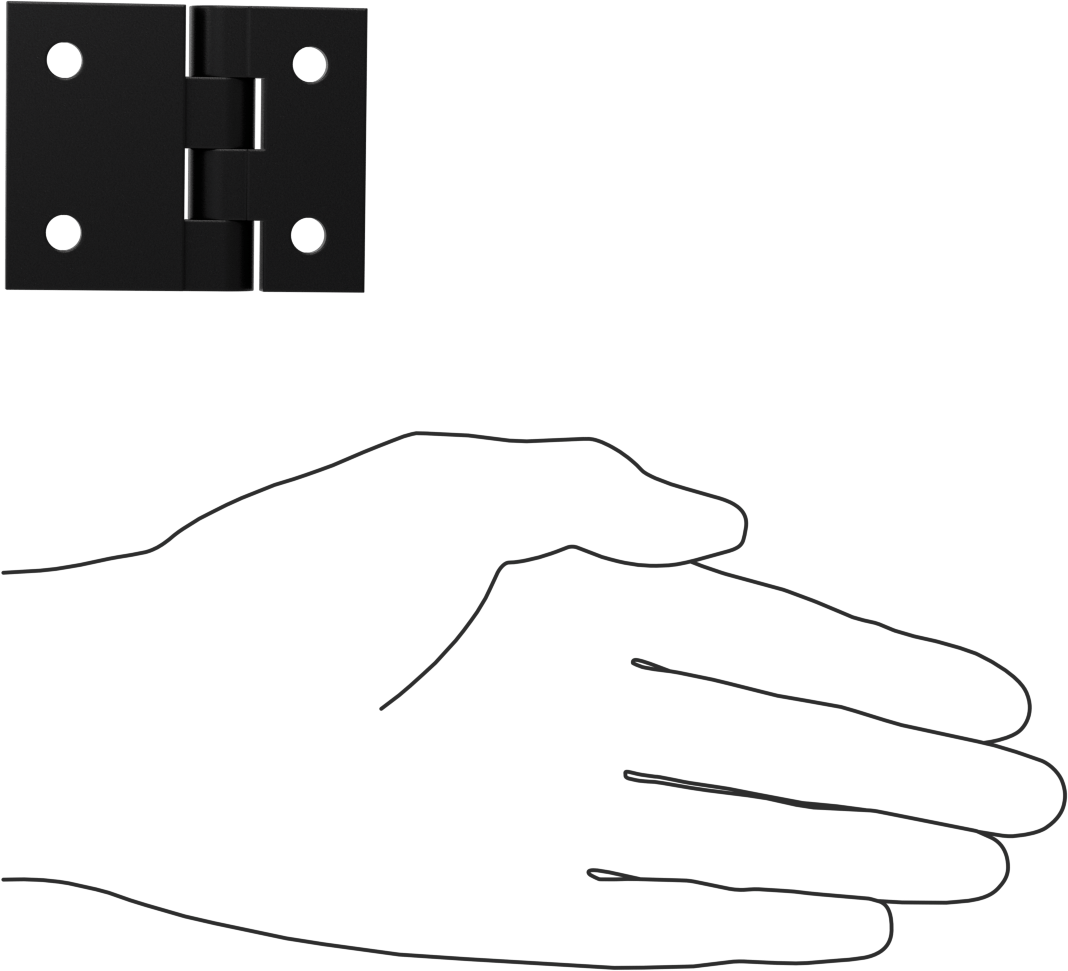 T-Yivli Çerçeve, Redüktör Menteşesi, 45 mm x 30 mm Yüksek Raylar için, Siyah