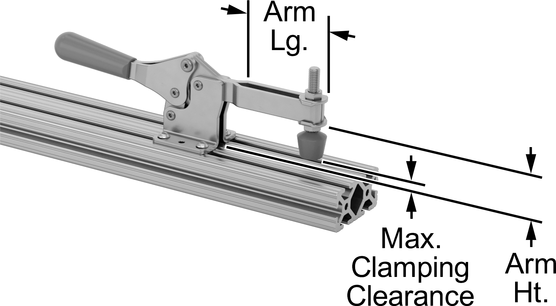 With Handle Horizontal When Clamped