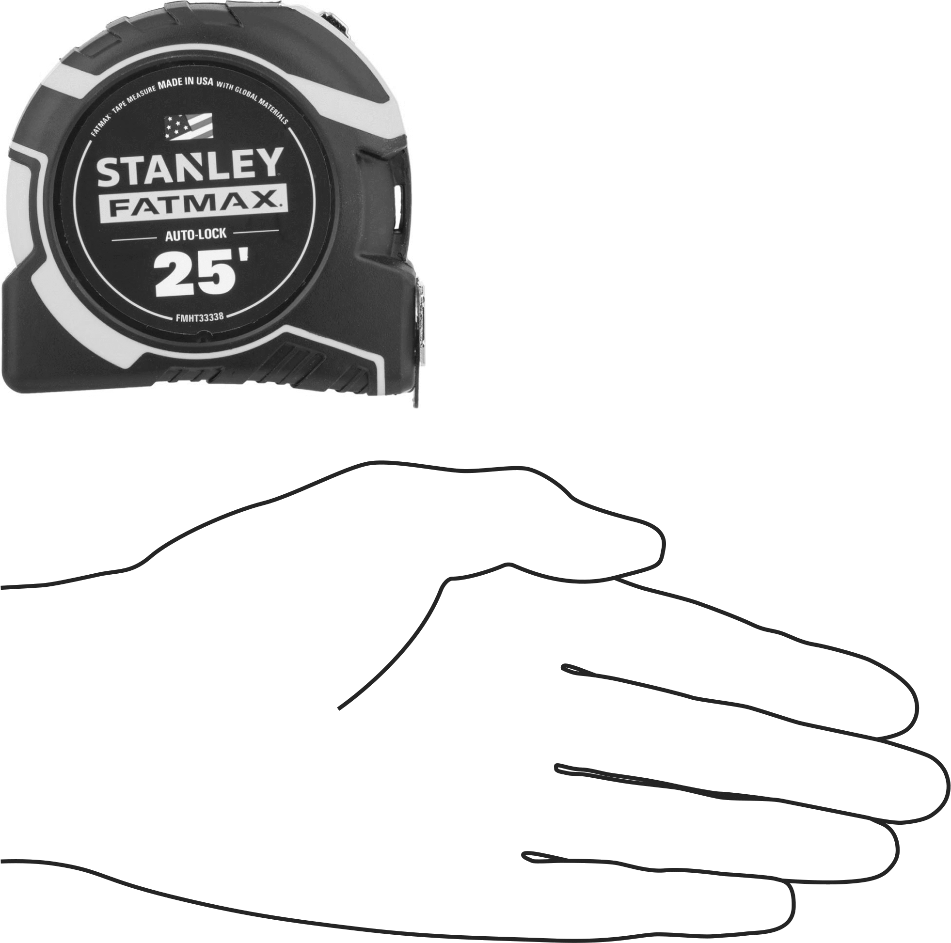 Stanley Fatmax Şerit Metre, Otomatik Kilit ile, Model 33-338, 25 Fit Uzunluk