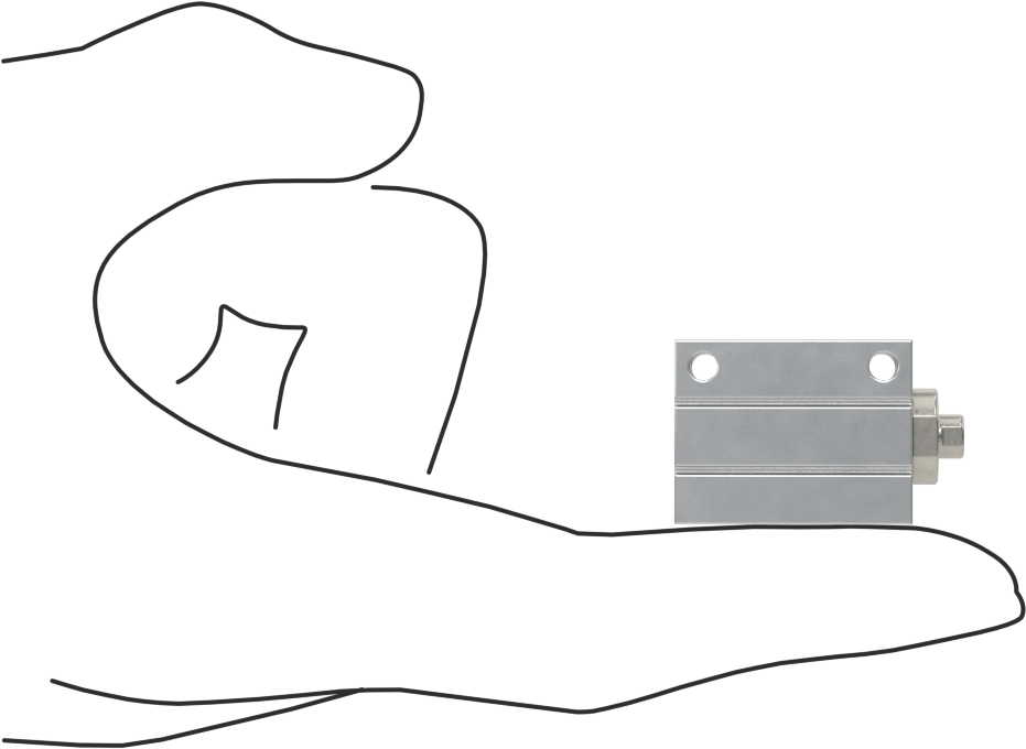Temiz Oda Esnek Montajlı Hava Silindiri, 8 mm Delik Boyutu, 4 mm Strok Uzunluğu