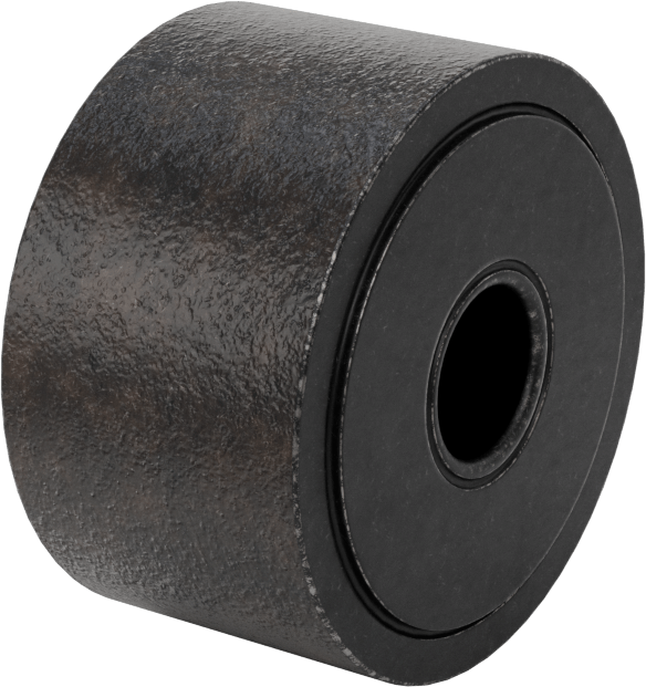 Mile Monte Düz Ray Makarası, Conta Olmadan, 2-1/4" Silindir Çapı, 1-1/4" Silindir Genişliği
