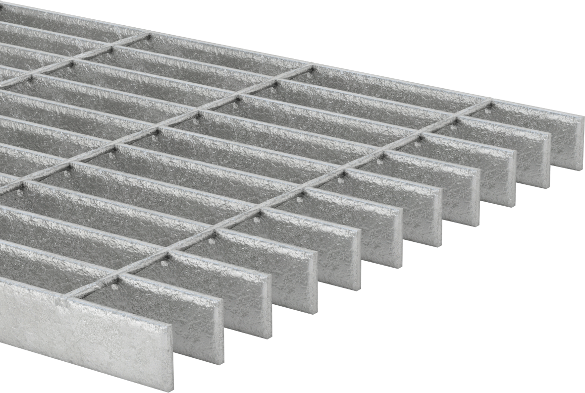 Pürüzsüz Çelik Çubuk Izgara, Galvanizli, 1“ Yüksek x 1/8” Genişlikli Yatak Çubuğu