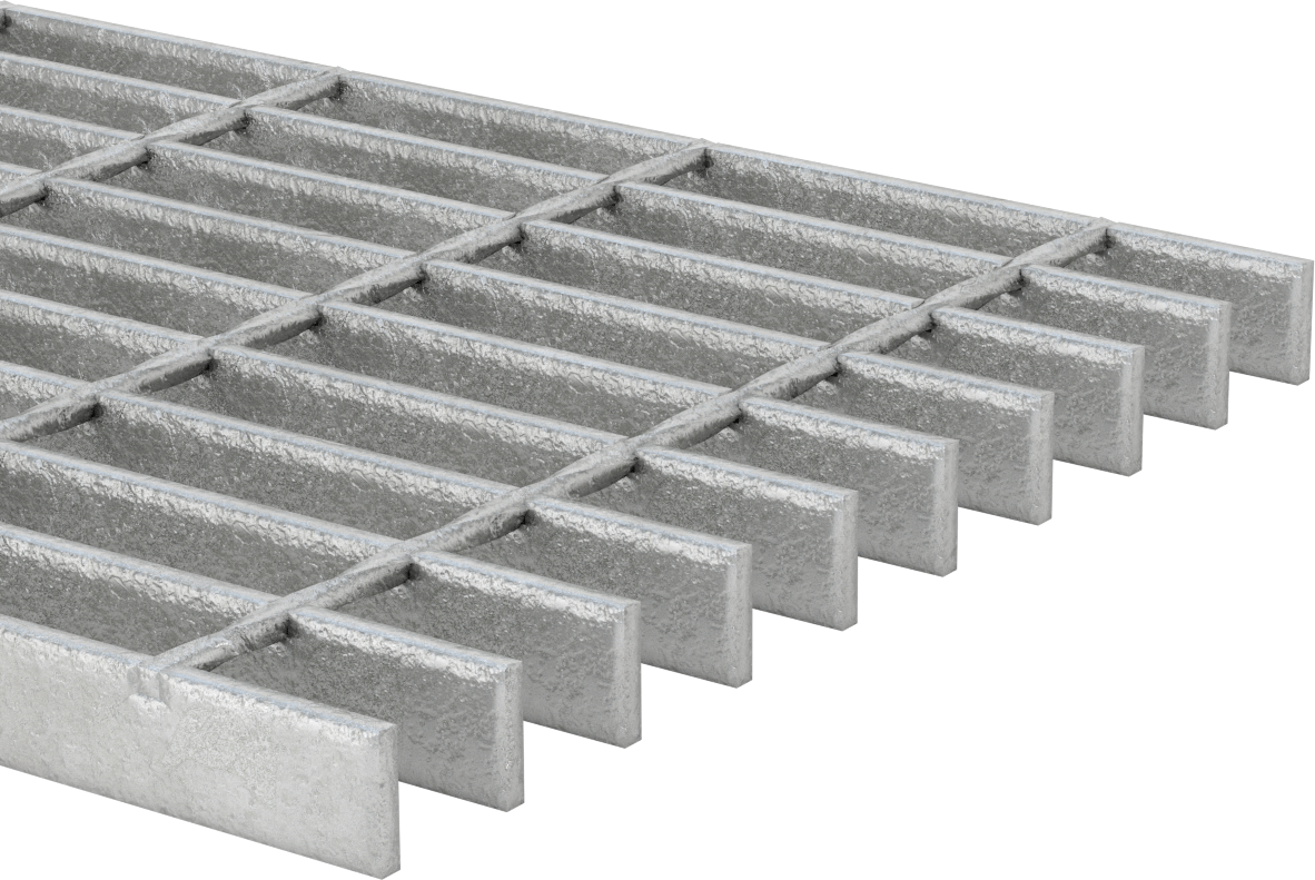 Pürüzsüz Çelik Çubuk Izgara, Galvanizli, 1“ Yükseklik x 3/16” Genişlik Yatak Çubuğu