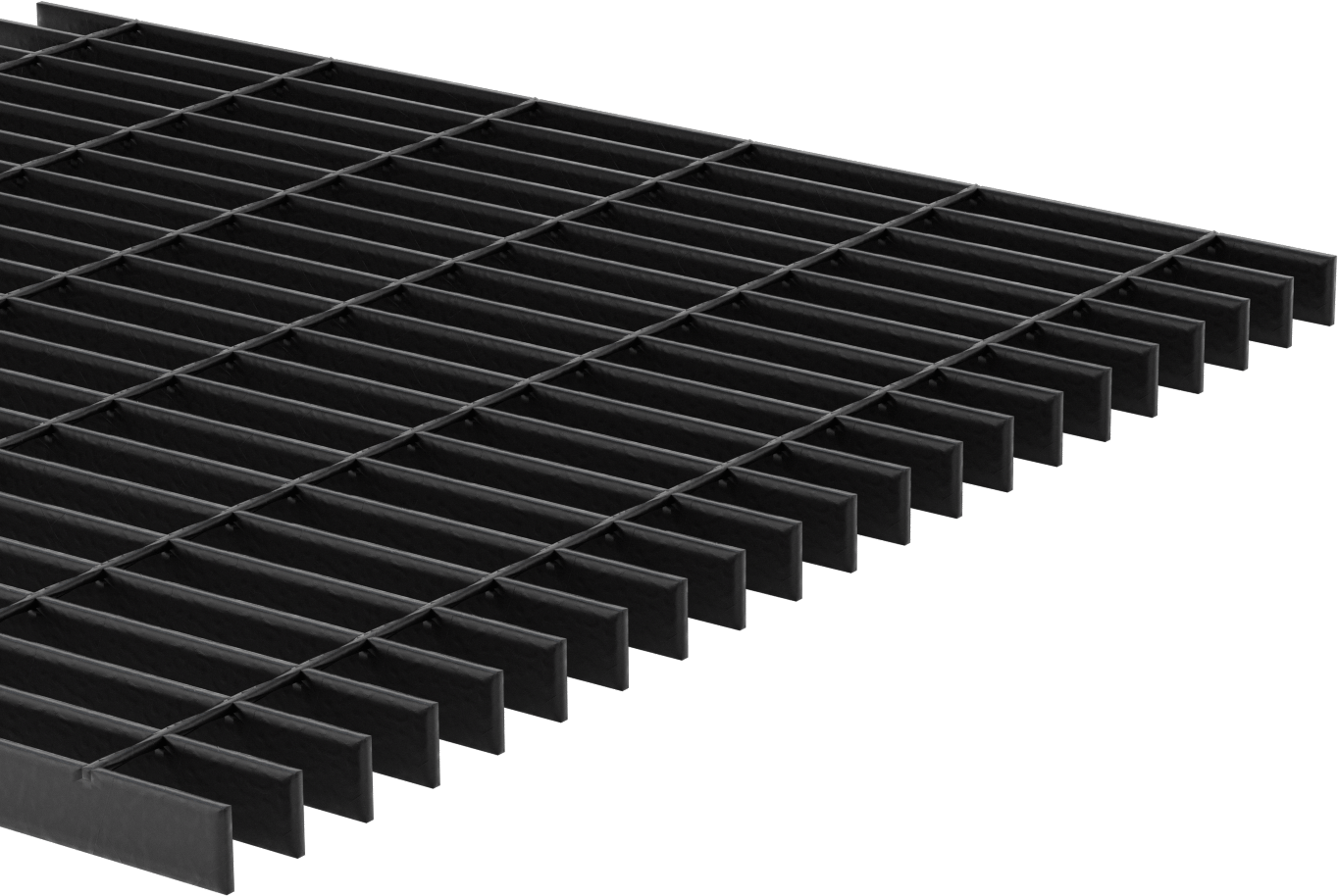 Pürüzsüz Çelik Çubuk Izgara, Toz Kaplamalı, 2 Ayak Genişlik, 1“ Yüksek x 1/8” Genişlikli Yatak Çubuğu