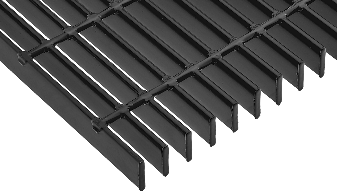 Pürüzsüz Çelik Çubuk Izgara, Toz Kaplamalı, 1 Ayak Genişlik x 1-1/2“ Yükseklik x 3/16” Genişlik Çubuk