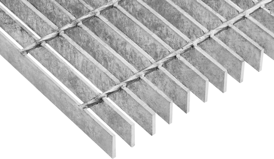 Pürüzsüz Çelik Çubuk Izgara, Galvanizli, 2 Ayak Genişliğinde x 1-1/4“ Yüksekliğinde x 3/16” Genişliğinde Yatak Çubuğu