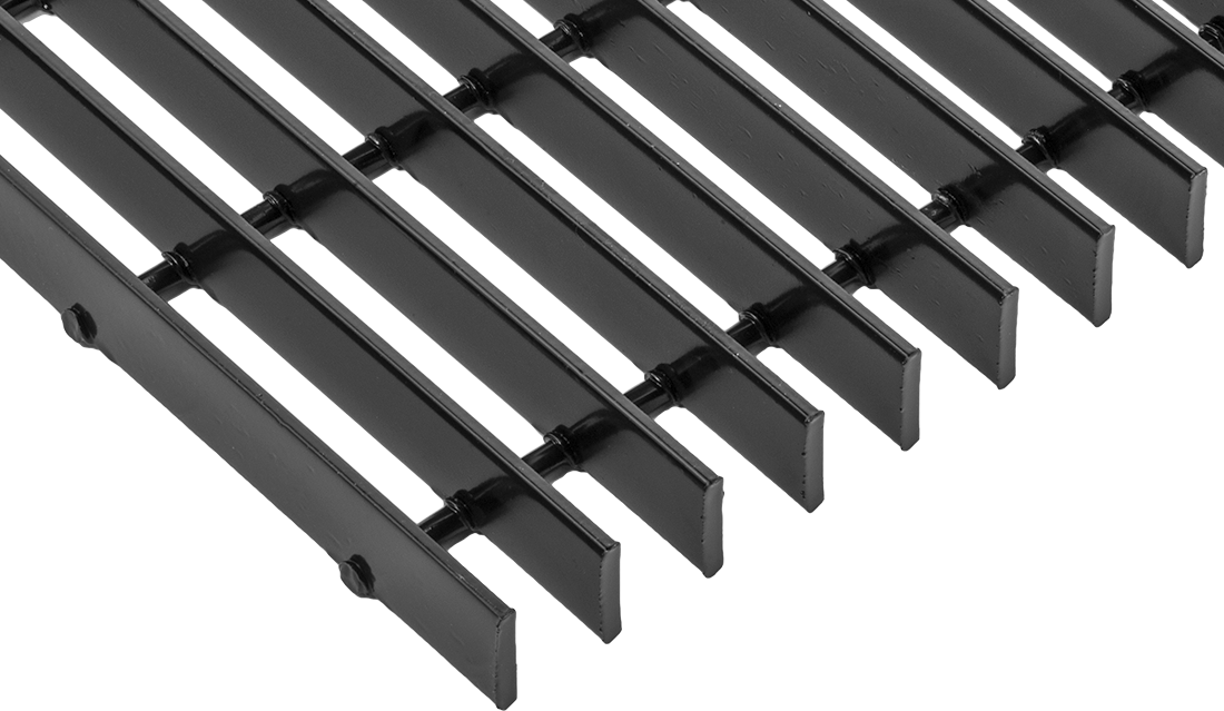 Pürüzsüz Çelik Çubuk Izgara, Toz Kaplamalı, 2 Feet Wd, 3/4“ Yüksek x 1/8” Genişlikte Yatak Çubuğu