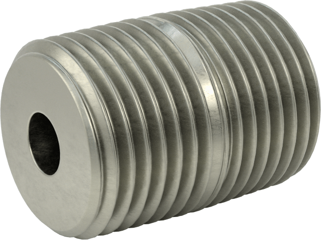 Süper Kalın Cidarlı Boru Nipeli, Çelik, Tam Dişli, 1/2 NPT, 1-1/8" Uzunluk