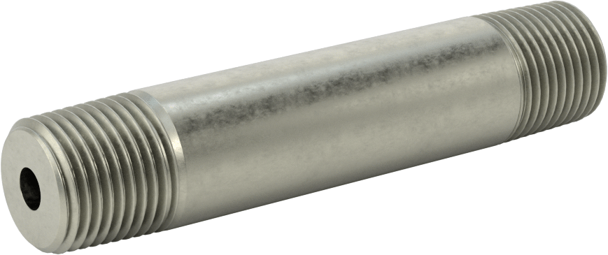 Süper Kalın Cidarlı Boru Nipeli, Çelik, Her İki Ucu Dişli, 1/2 NPT, 4" Uzunluk
