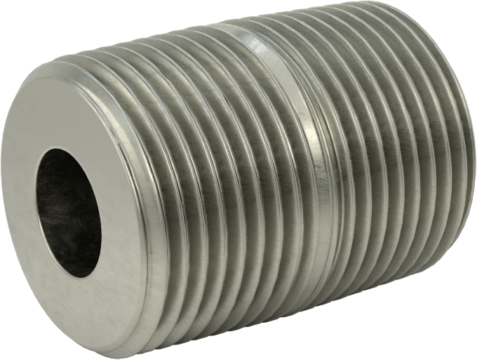 Süper Kalın Cidarlı Boru Nipeli, Çelik, Tam Dişli, 3/4 NPT, 1-3/8" Uzunluk