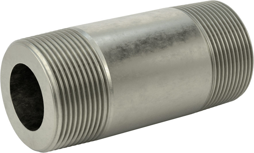 Süper Kalın Cidarlı Boru Nipeli, Çelik, Her İki Ucu Dişli, 1-1/2 NPT, 4" Uzunluk