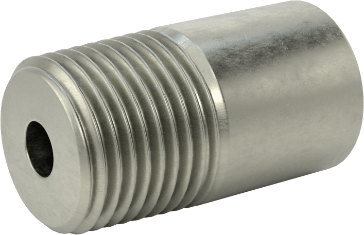 Süper Kalın Cidarlı Boru Nipeli, Çelik, Bir Ucu Dişli, 1/2 NPT, 1-1/2" Uzunluk