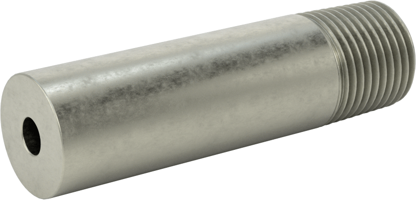 Süper Kalın Cidarlı Boru Nipeli, Çelik, Bir Ucu Dişli, 1/2 NPT, 3" Uzunluk