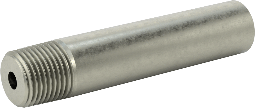 Süper Kalın Cidarlı Boru Nipeli, Çelik, Bir Ucu Dişli, 1/2 NPT, 4" Uzunluk