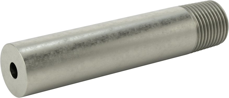 Süper Kalın Cidarlı Boru Nipeli, Çelik, Bir Ucu Dişli, 1/2 NPT, 4" Uzunluk