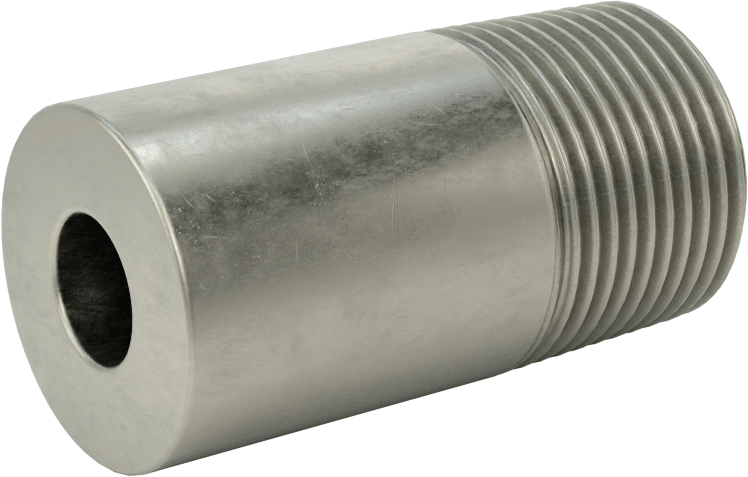 Süper Kalın Cidarlı Boru Nipeli, Çelik, Bir Ucu Dişli, 3/4 NPT, 2" Uzunluk