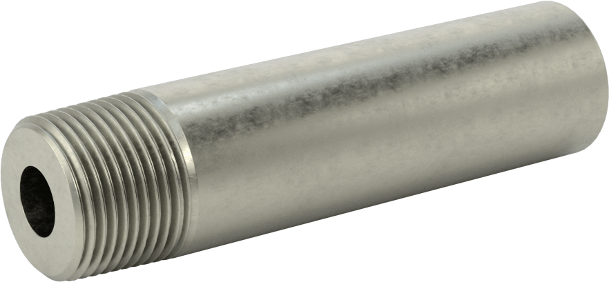 Süper Kalın Cidarlı Boru Nipeli, Çelik, Bir Ucu Dişli, 3/4 NPT, 4" Uzunluk