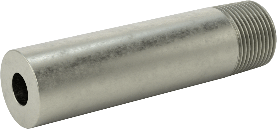 Süper Kalın Cidarlı Boru Nipeli, Çelik, Bir Ucu Dişli, 3/4 NPT, 4" Uzunluk