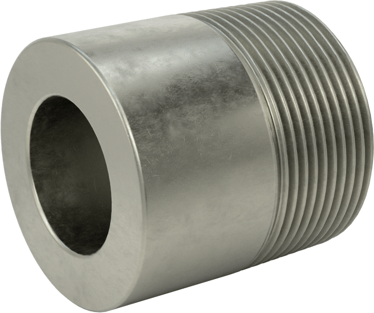 Süper Kalın Cidarlı Boru Nipeli, Çelik, Bir Ucu Dişli, 1-1/2 NPT, 2" Uzunluk