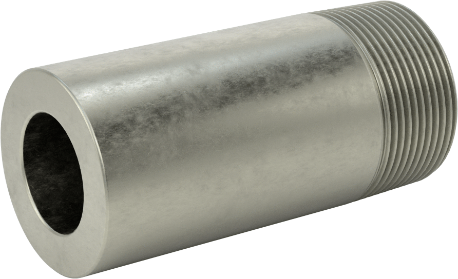 Süper Kalın Cidarlı Boru Nipeli, Çelik, Bir Ucu Dişli, 1-1/2 NPT, 4" Uzunluk