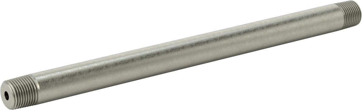 Süper Kalın Cidarlı Boru Nipeli, Çelik, Her İki Ucu Dişli, 1/2 NPT, 12" Uzunluk
