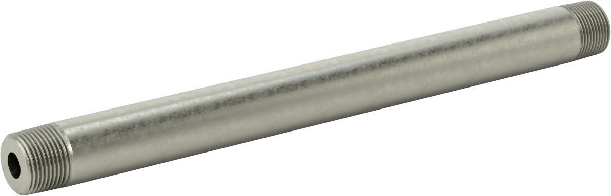 Süper Kalın Cidarlı Boru Nipeli, Çelik, Her İki Ucu Dişli, 3/4 NPT, 12" Uzunluk