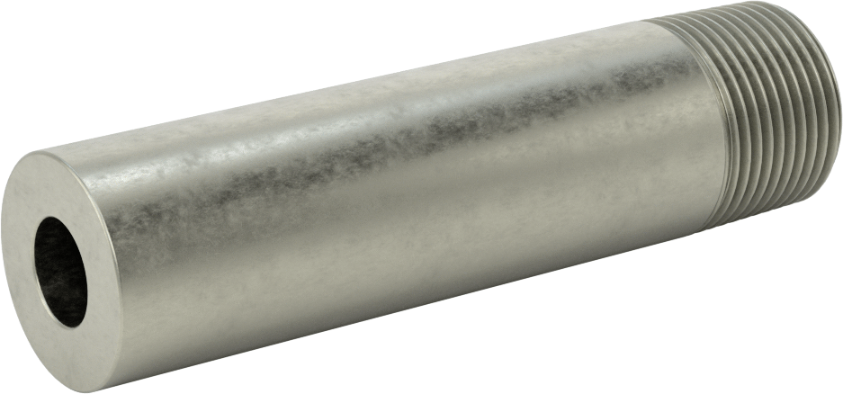 Süper Kalın Cidarlı Boru Nipeli, Çelik, Bir Ucu Dişli, 1 NPT, 5 inç Uzunluk